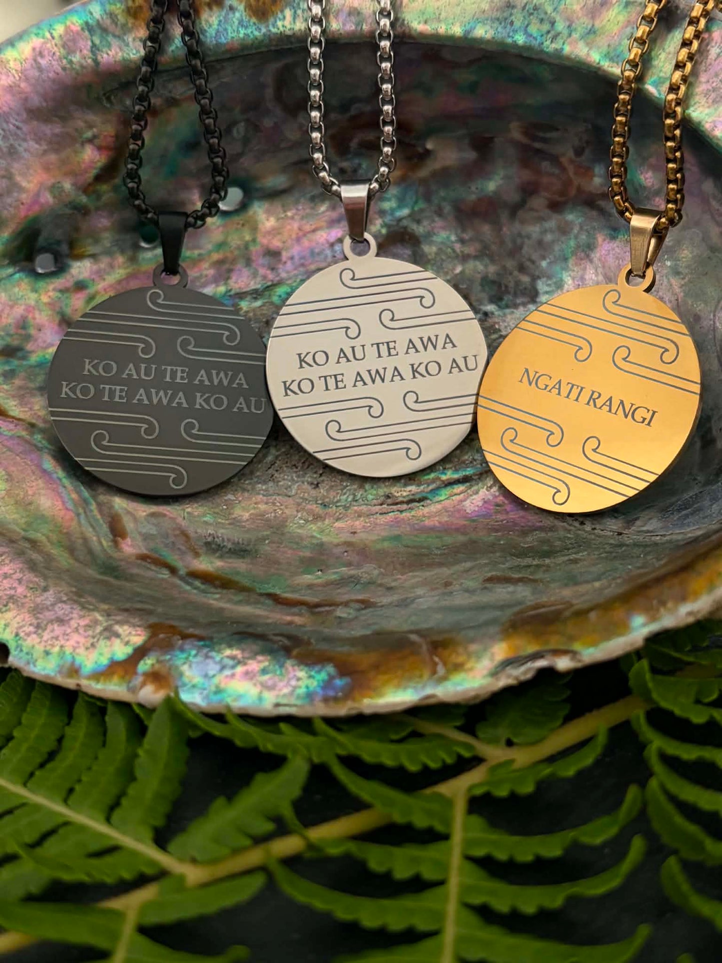 Mens whakapapa Disc Necklace