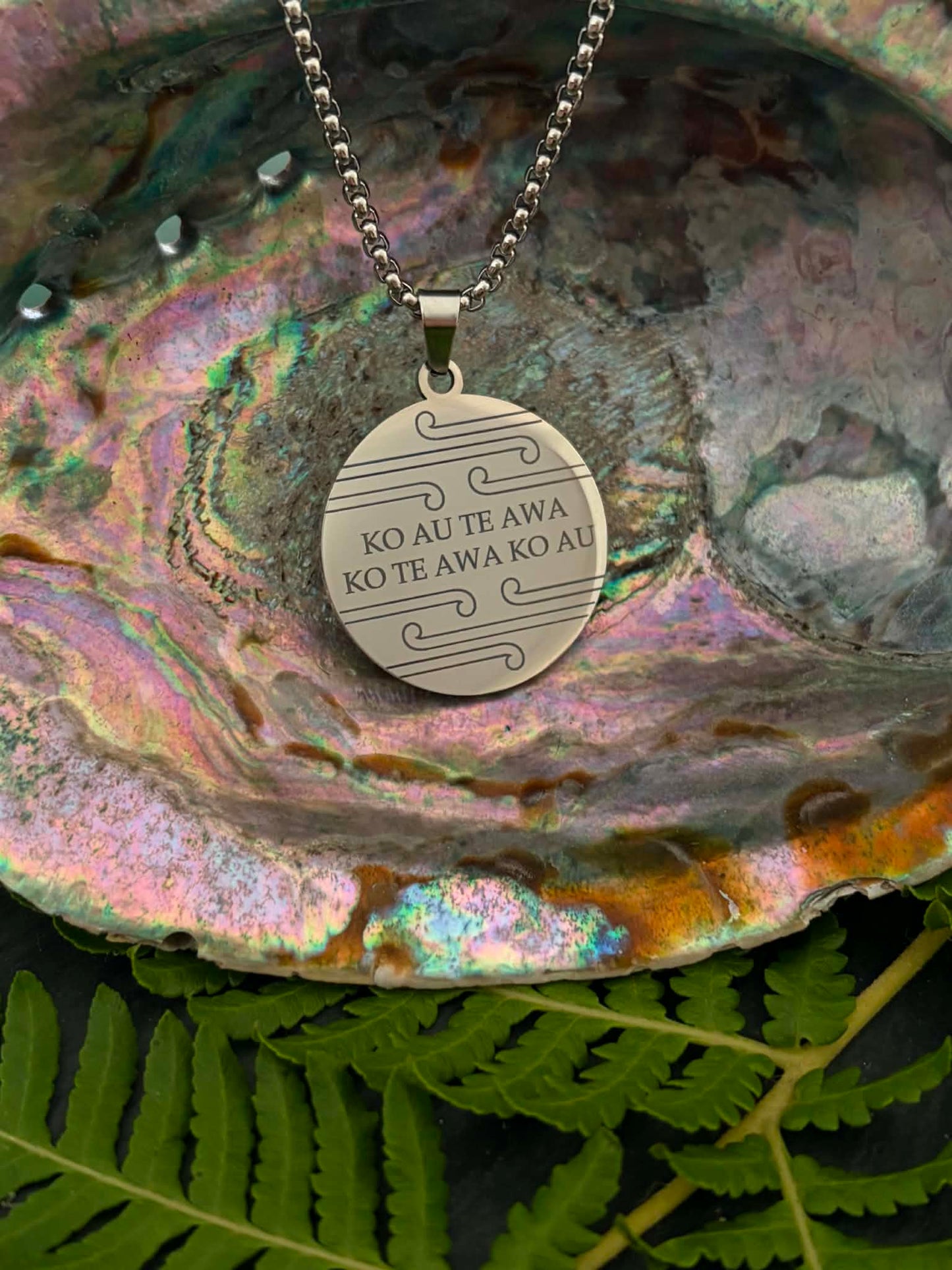 Mens whakapapa Disc Necklace