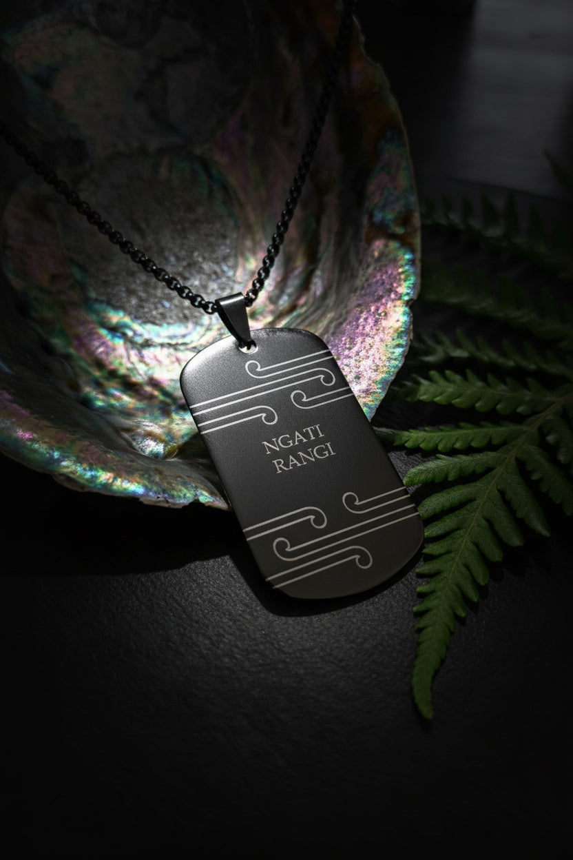 Mens Dog Tag Whakapapa Necklace
