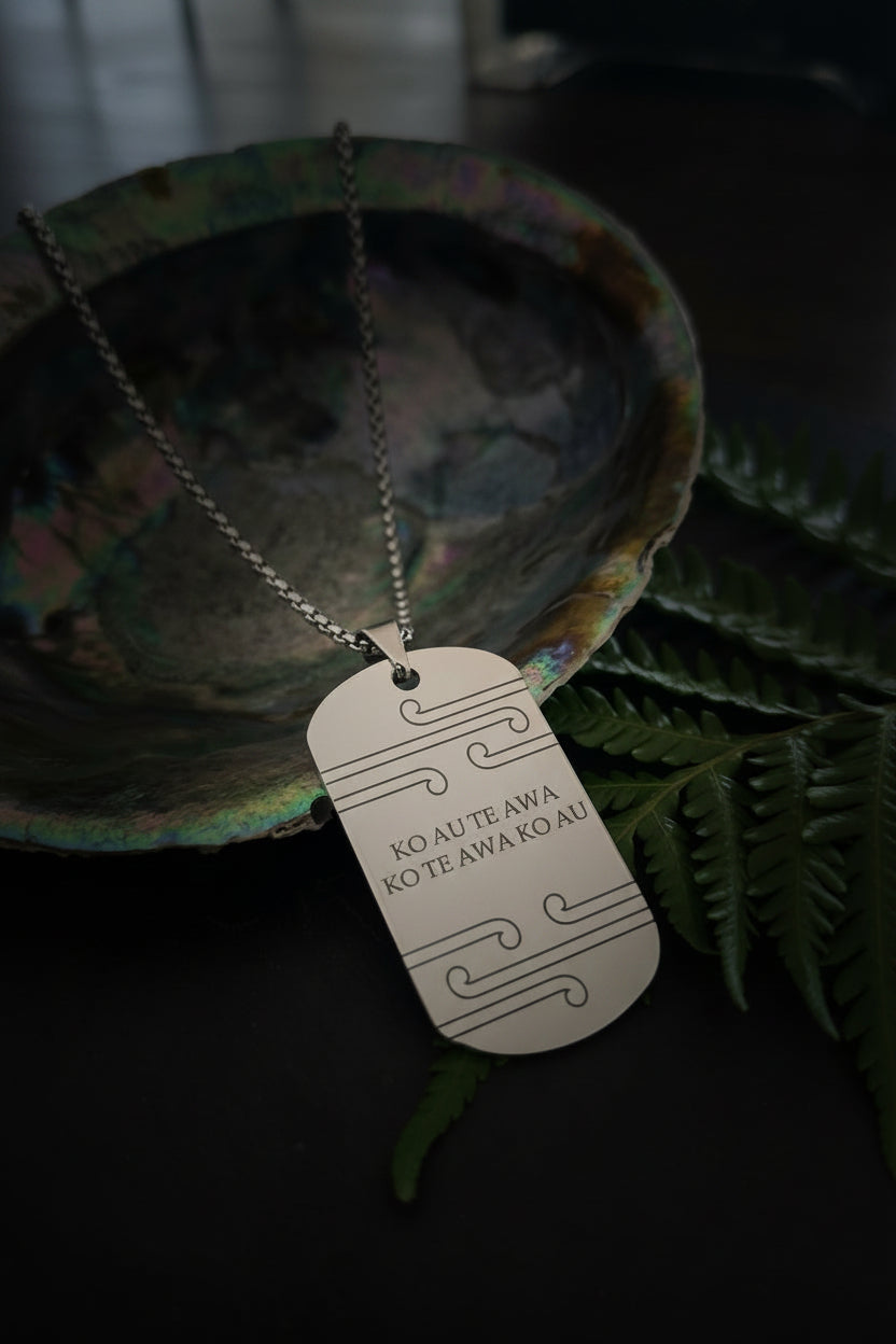 Mens Dog Tag Whakapapa Necklace